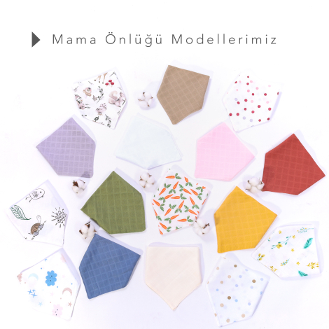 Double layer muslin fabric baby drool bib / 2 pcs snap collar set (0-36 months), pink-polka dot / 41x20 cm - 4