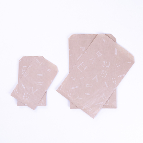 Stationery patterned paper bag, kraft / 11x20 - 10 pcs - 2