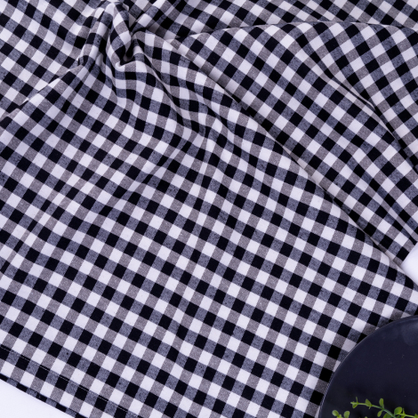 Woven fabric picnic tablecloth, black / 180x180 - Bimotif (1)
