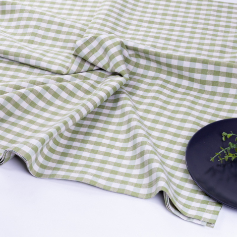 Woven fabric picnic tablecloth, green / 180x180 - Bimotif