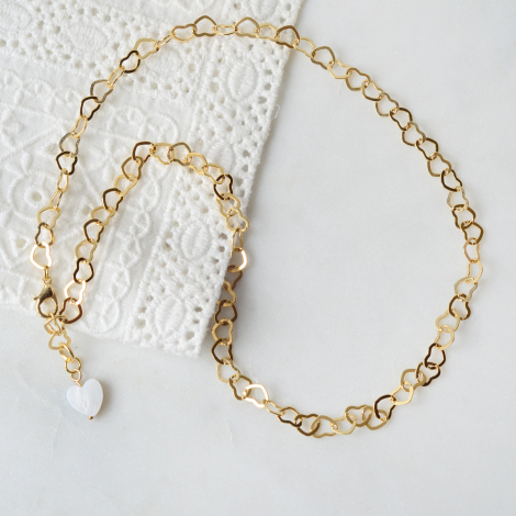 Gold plated heart chain necklace - Bimotif