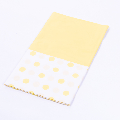 Liquid Proof Disposable Tablecloth, Yellow Polka Dot, 120x185 cm / 1 piece - Bimotif