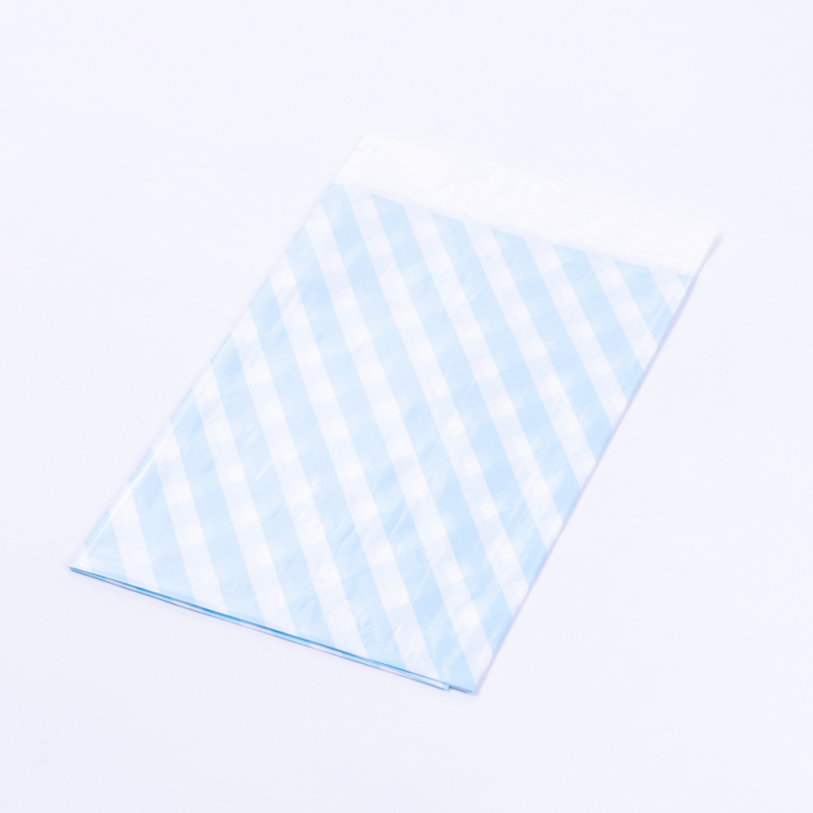 Liquid Proof Disposable Tablecloth, Light Blue Grid, 120x185 cm / 5 pcs - 1