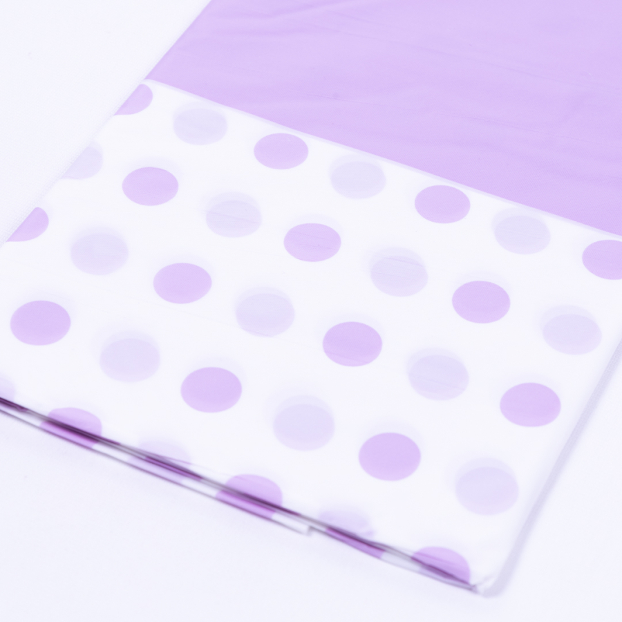 Liquid Proof Disposable Tablecloth, Purple Polka Dot, 120x185 cm / 5 pcs - 1