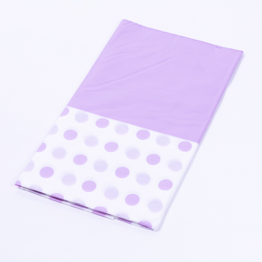 Liquid Proof Disposable Tablecloth, Purple Polka Dot, 120x185 cm / 5 pcs - 2