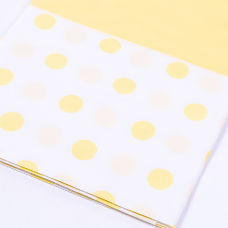 Liquid Proof Disposable Tablecloth, Yellow Polka Dot, 120x185 cm / 5 pcs - Bimotif (1)