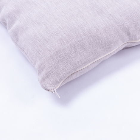 Linen Fabric, Zipped Cushion Cover 45x45 cm / Beige - 2