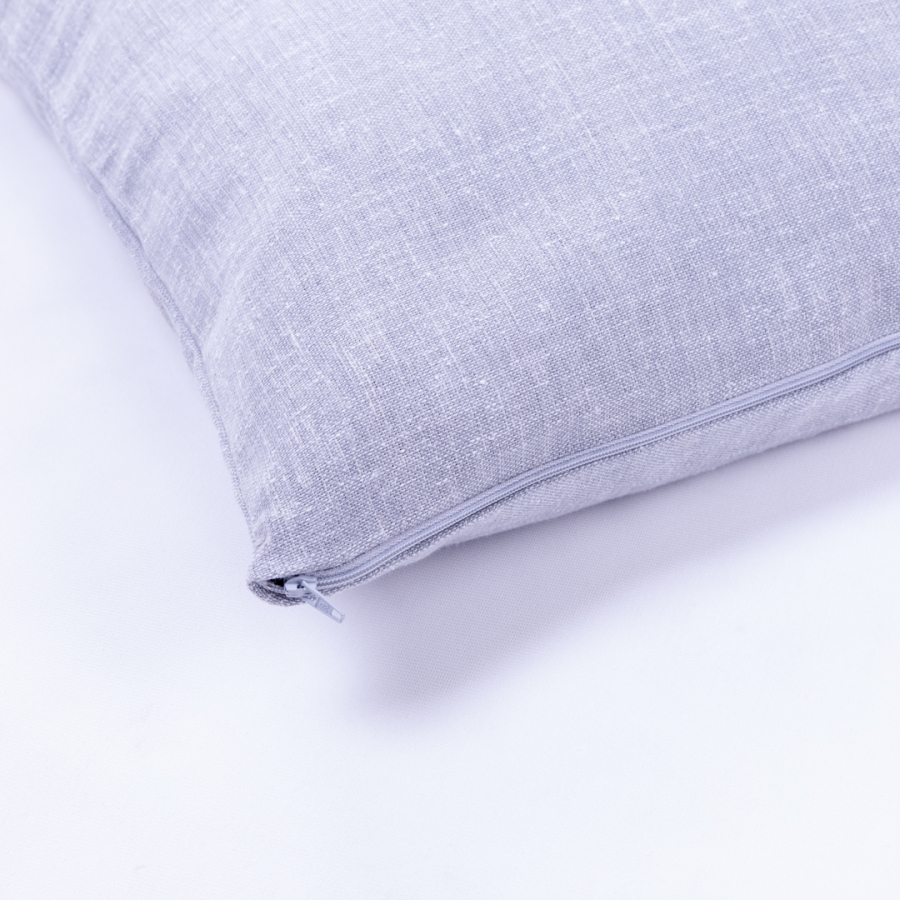 Linen Fabric, Zipped Cushion Cover 45x45 cm / Grey - 2