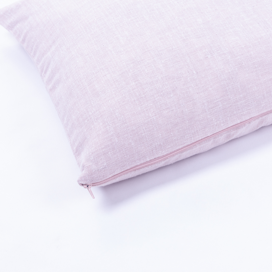 Linen Fabric, Zipped Cushion Cover 45x45 cm / Powder - 2
