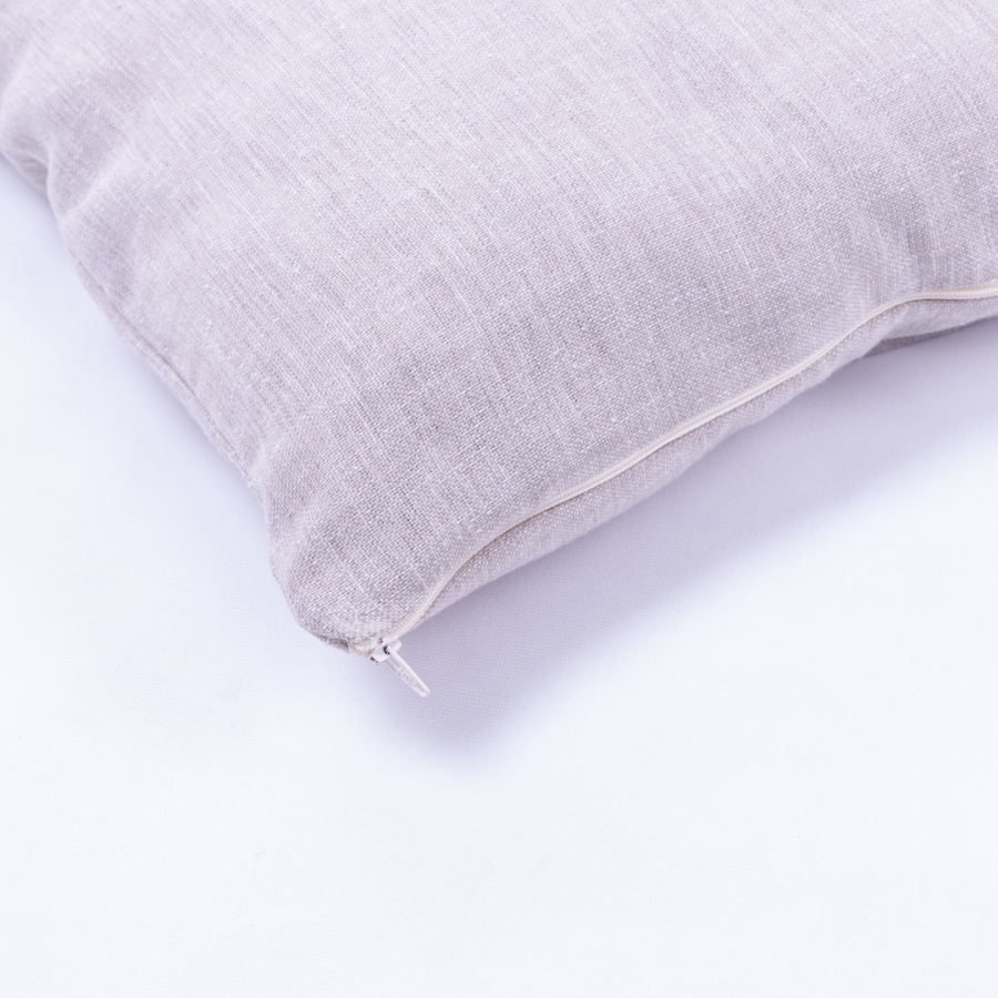 Linen Fabric, Zipped 2 pcs Cushion Cover Set, 45x45 cm, Beige / 2 pcs - 2