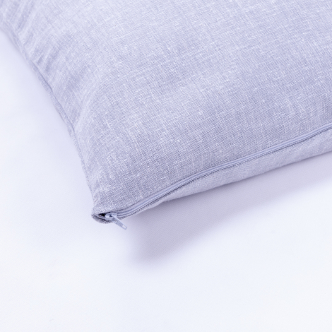 Linen Fabric, Zipped 2 pcs Cushion Cover Set, 45x45 cm, Grey / 2 pcs - 2
