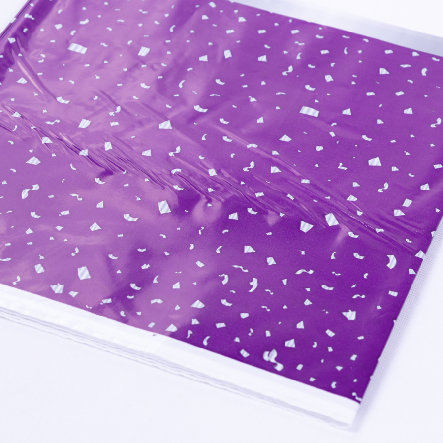 Liquid Proof Disposable Tablecloth, Purple Confetti, 120x185 cm / 1 piece - 2