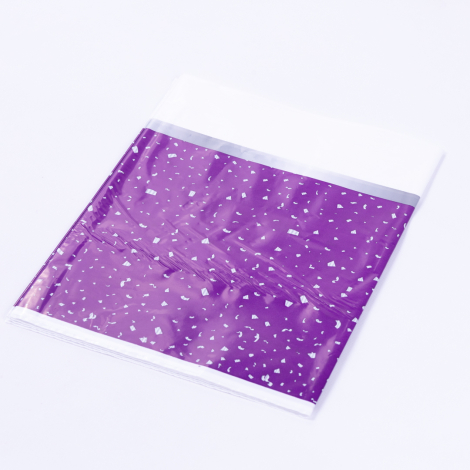 Liquid Proof Disposable Tablecloth, Purple Confetti, 120x185 cm / 5 pcs - Bimotif