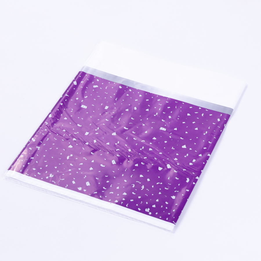 Liquid Proof Disposable Tablecloth, Purple Confetti, 120x185 cm / 5 pcs - 1