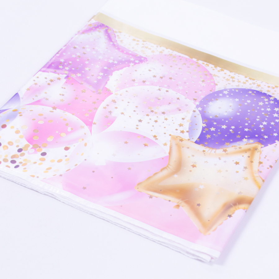Liquid Proof Disposable Tablecloth, Pink Balloon, 120x185 cm / 5 pcs - 2