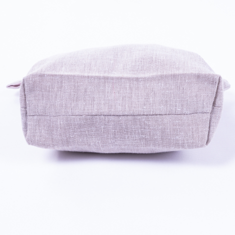 Make-up bag with zip fastening in linen fabric, 27x20 cm / Beige - 3