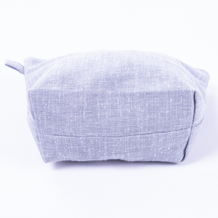 Make-up bag with zip fastening in linen fabric, 27x20 cm / Grey - 3