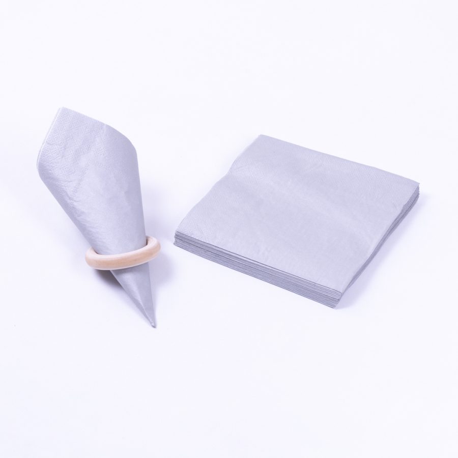 3-ply paper napkin 20 pcs, 33x33 cm / Silver - 1