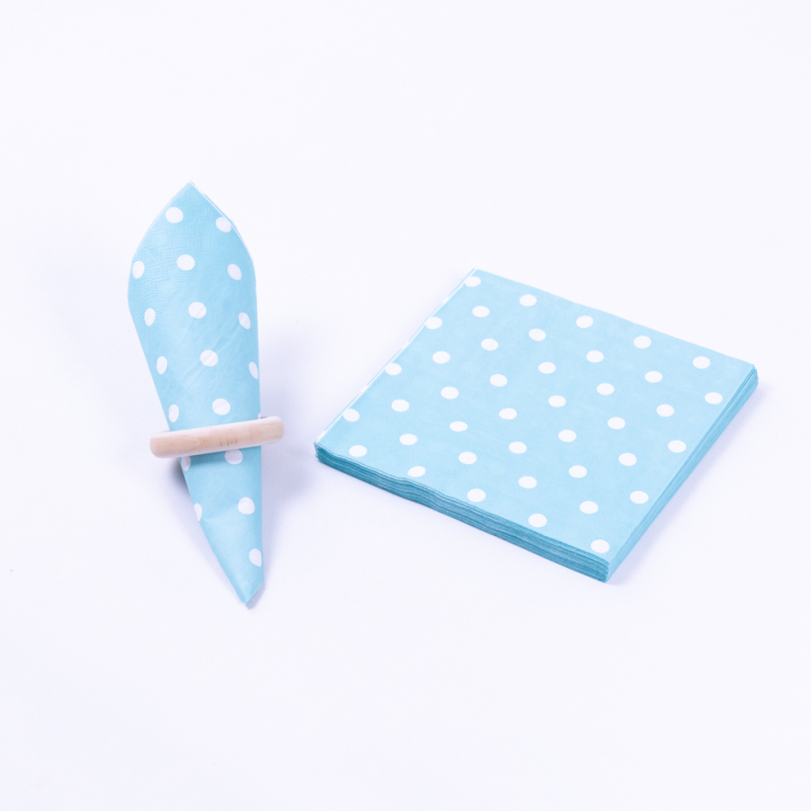 3-ply paper napkin 20 pcs, 33x33 cm / Light Blue Polka Dot - 1