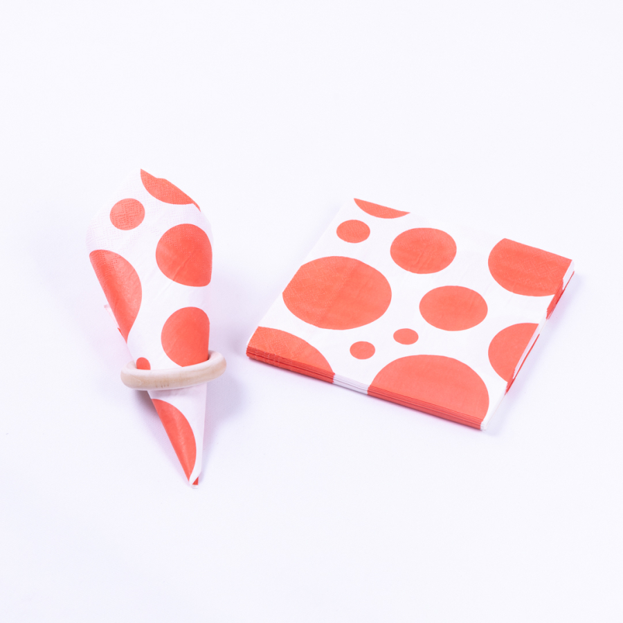 3-ply paper napkin 20 pcs, 33x33 cm / Orange Spotted - 1