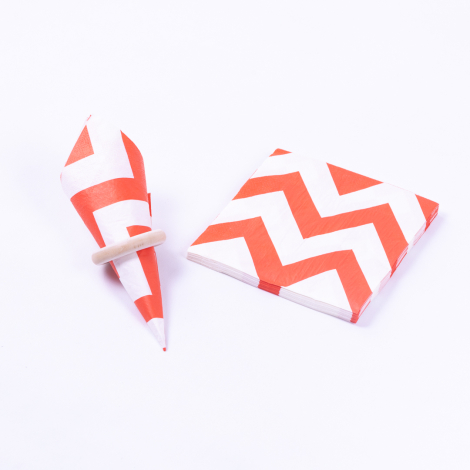 3-ply paper napkin 20 pcs, 33x33 cm / Orange Zigzag - Bimotif