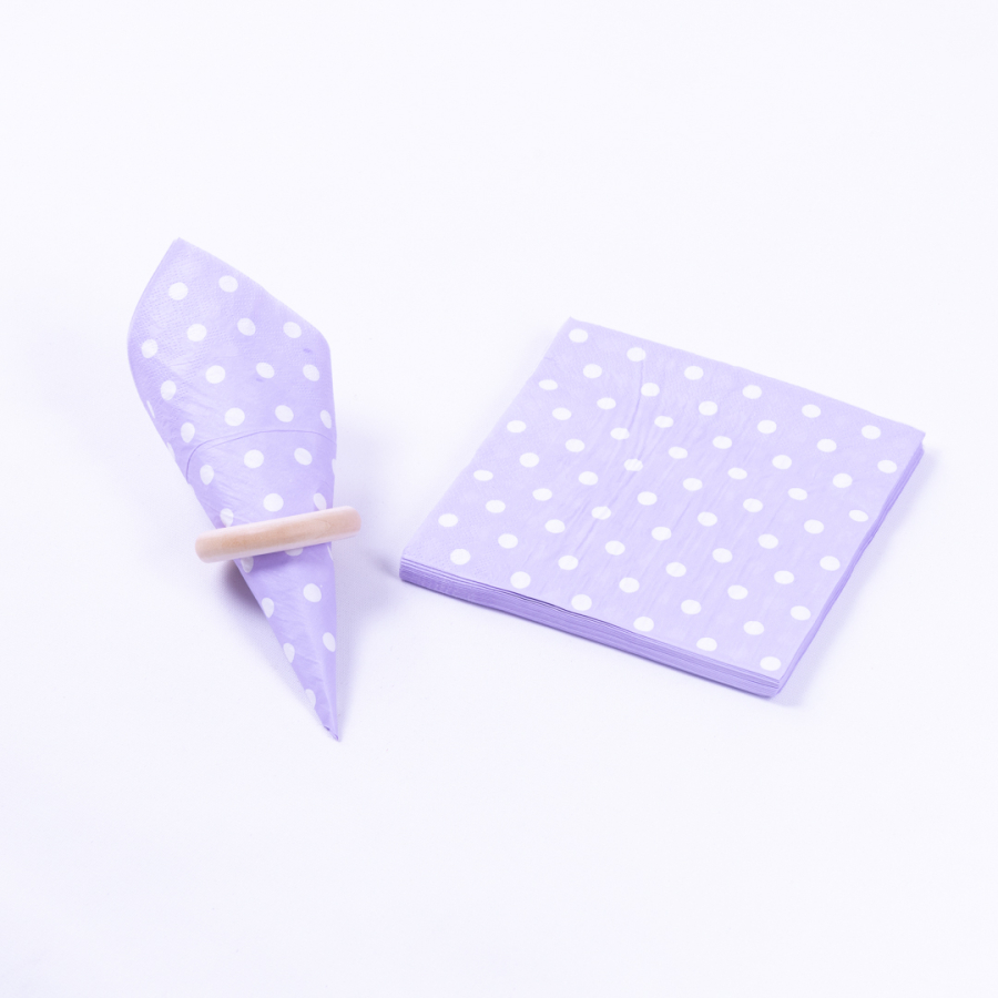 3-ply paper napkin 20 pcs, 33x33 cm / Lilac Polka Dot - 1