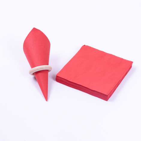 3-ply durable paper napkin 20 pcs, 33x33 cm / Red - Bimotif