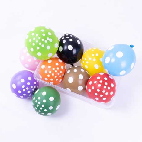 All-round Printed 5 Balloons, Mixed Polka Dots / 5 pcs - Bimotif