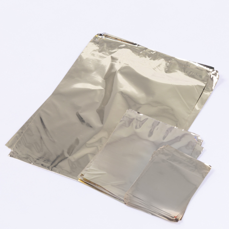 Metalised sachets 100 pcs, gold colour / 7x9 cm (3 packs) - Bimotif