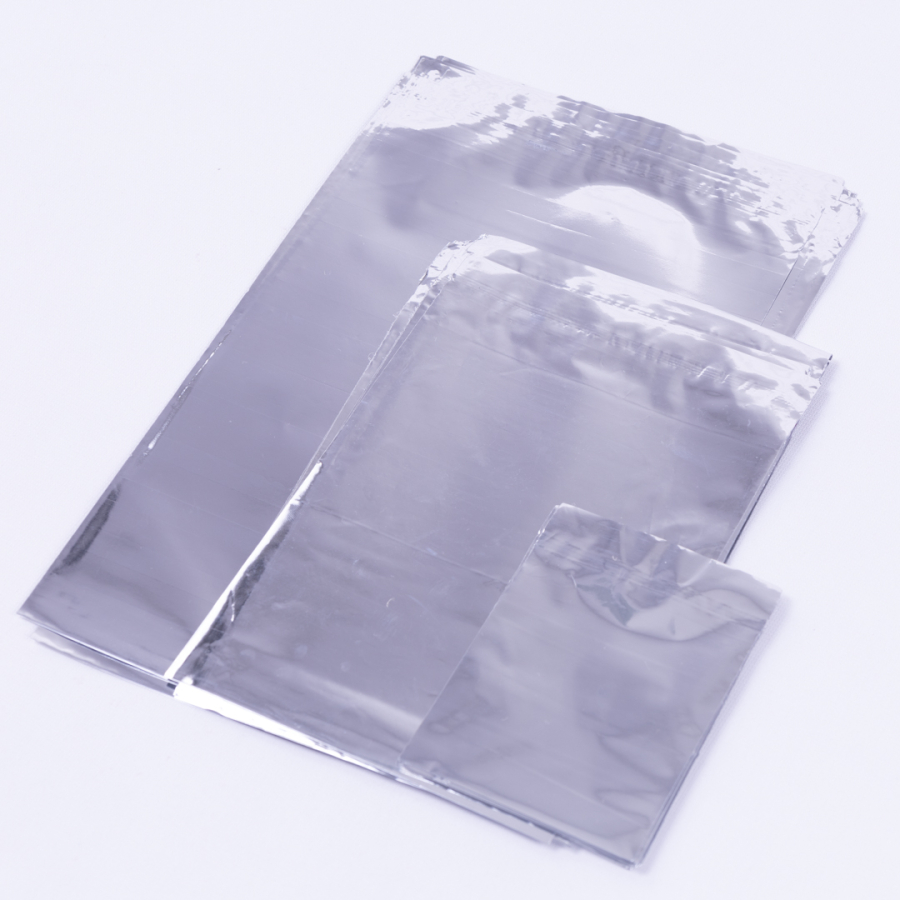 Metalised bags 100 pcs, silver / 7x9 cm (1 piece) - 1