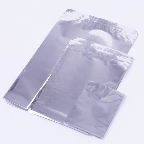 Metalised bag 100 pcs, silver / 17x25 cm (1 piece) - Bimotif