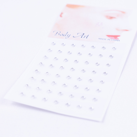 Vintage round, mini 56 pcs crystal face body sticker / make-up stone, 0.5 mm / 2 pcs - Bimotif