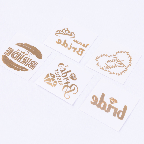 Temporary tattoo, Bride to Be, feather pattern / 5 pcs - Bimotif (1)