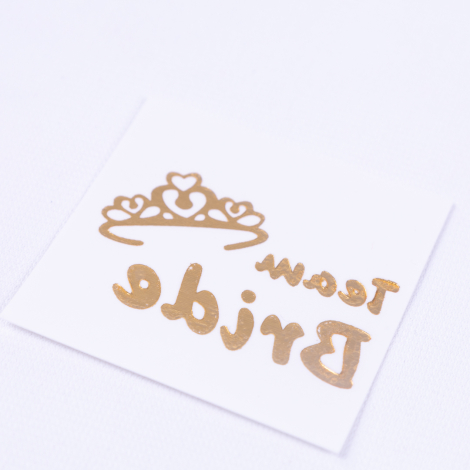 Temporary tattoo, Bride to Be, crown pattern / 1 piece - Bimotif