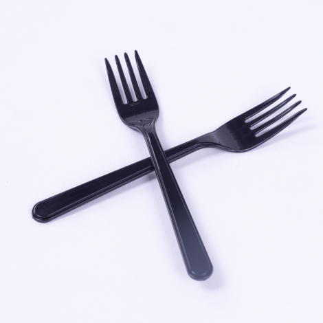 Plastic Disposable 24pcs Fork, Black / 5 packs - Bimotif