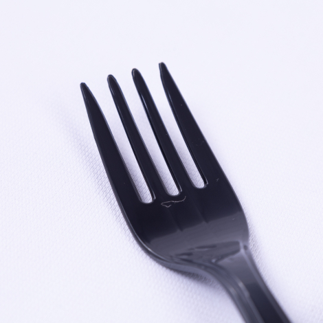 Plastic Disposable 24pcs Fork, Black / 5 packs - Bimotif (1)