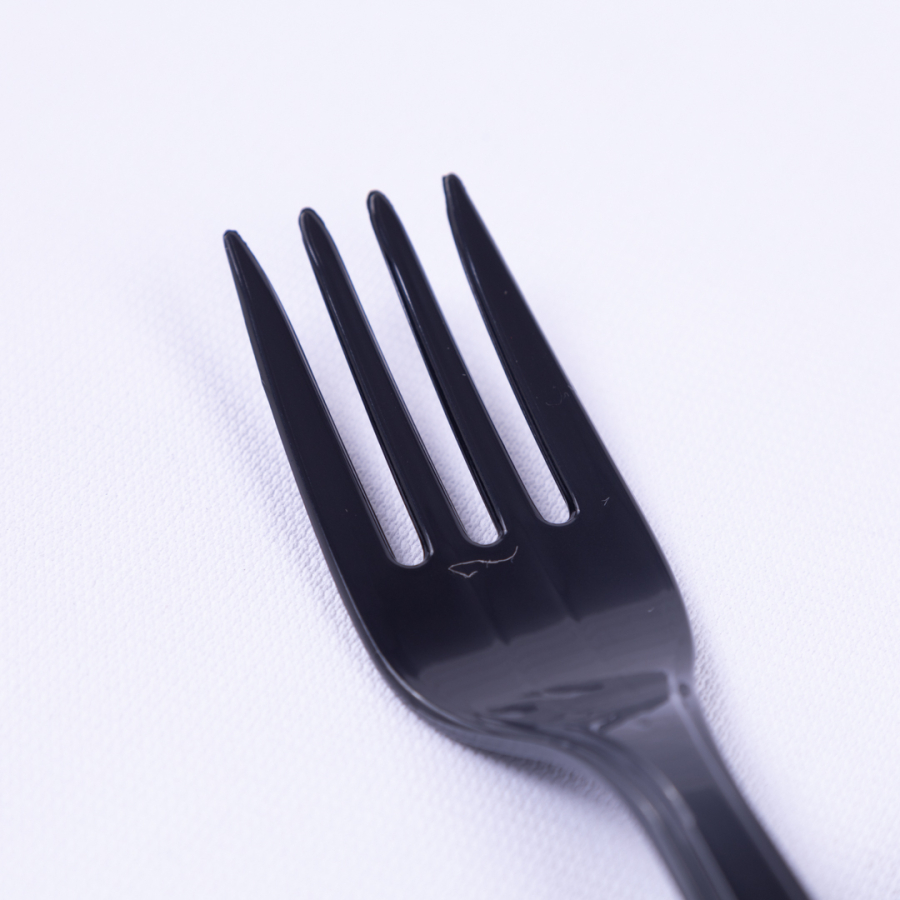 Plastic Disposable 24pcs Fork, Black / 5 packs - 2