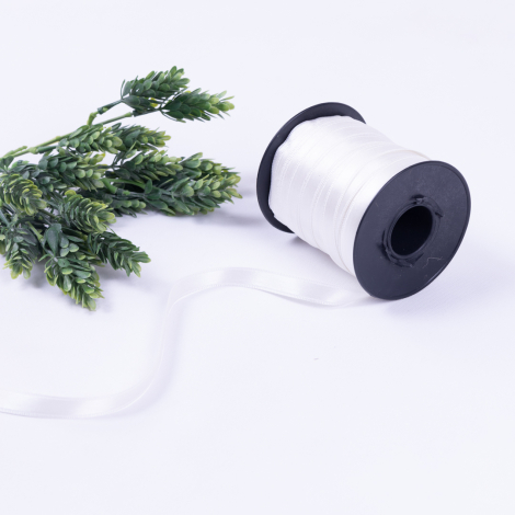 White satin ribbon, 10 mm / 2 metres - Bimotif