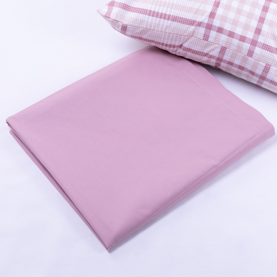 Cotton fabric 3 piece duvet cover set, 160x220 cm (1 pillowcase, 1 duvet cover, 1 sheet) / Dark Powder - 3