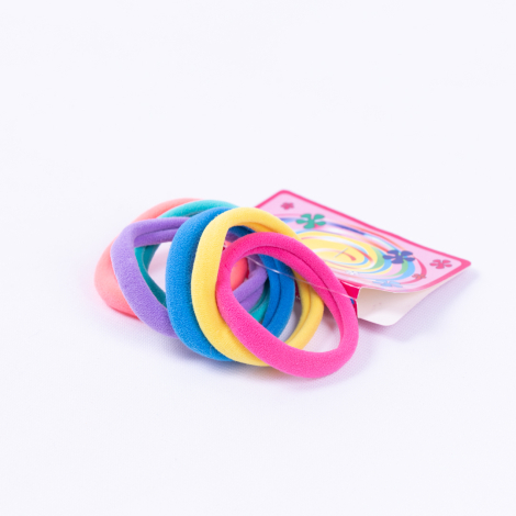 6 pcs mixed coloured elastic hair clip set - Bimotif