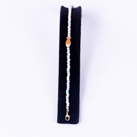Colorful beaded anklet with fish accessories - Bimotif (1)