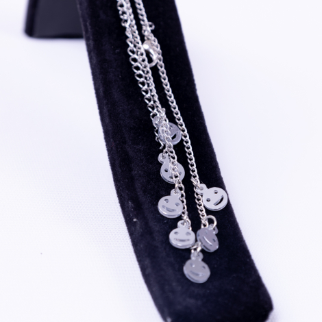 Chain anklet with Smiley accessories - 3