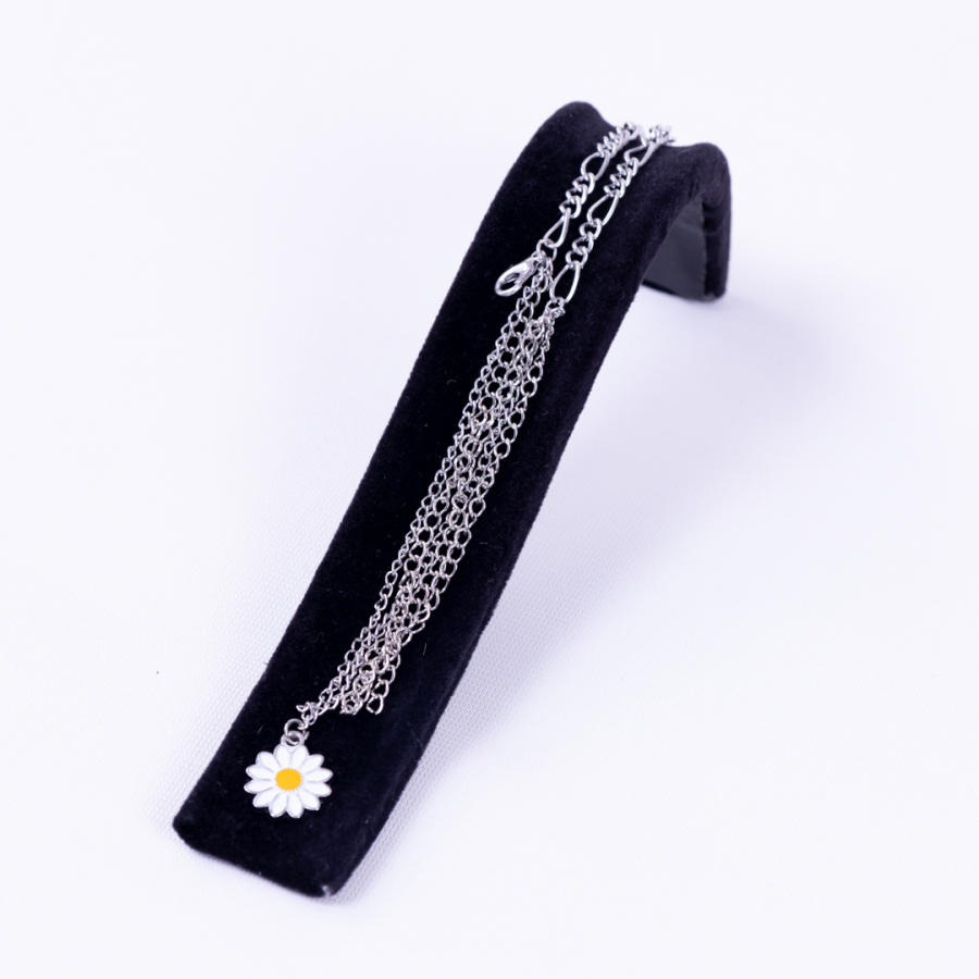 Chain anklet with daisy accessories - 1