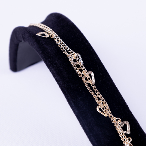 Chain anklet with heart accessory - 3