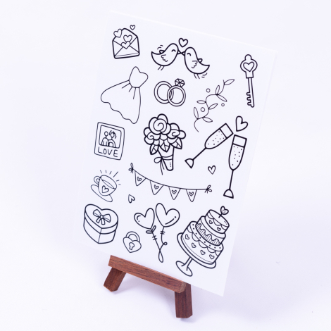 Wedding doddle sticker set, A5 / 2 sheets - Bimotif