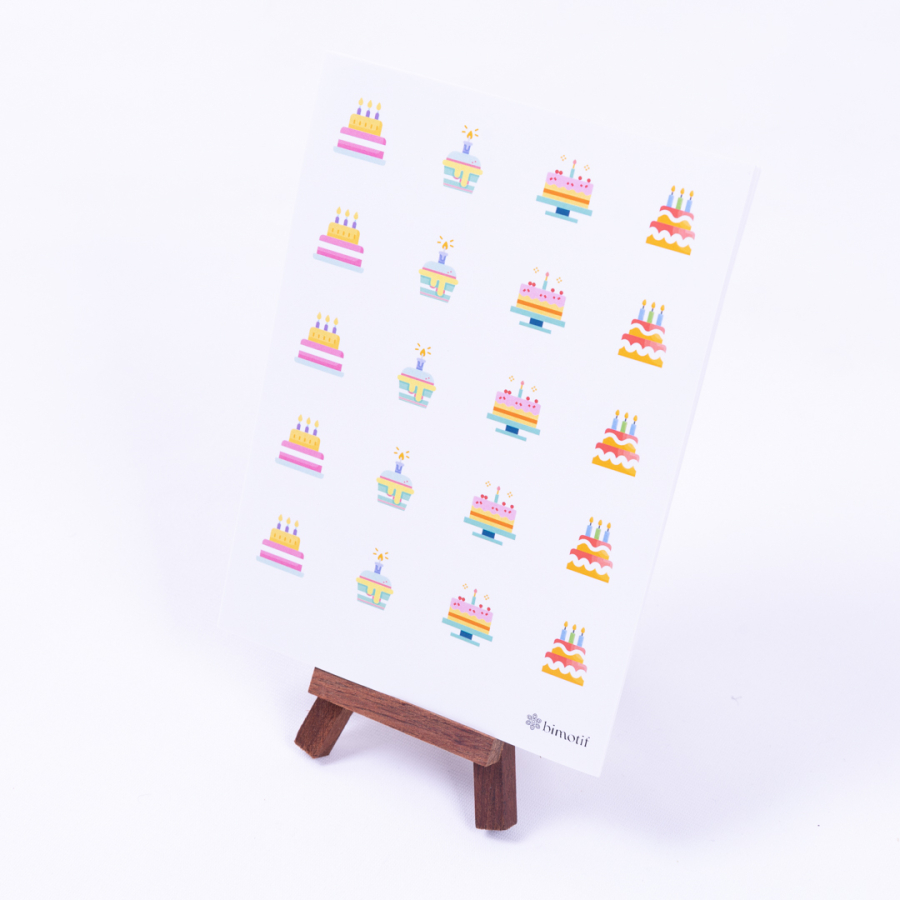 Birthday cake sticker set, A5 / 2 sheets - 1