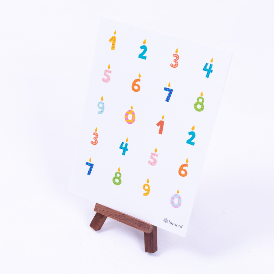 Birthday, numbers sticker set, A5 / 2 sheets - 1