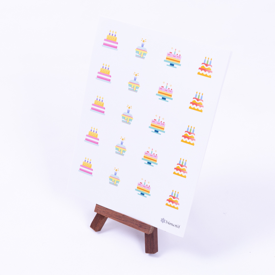 Birthday cake sticker set, A5 / 10 pages - 1