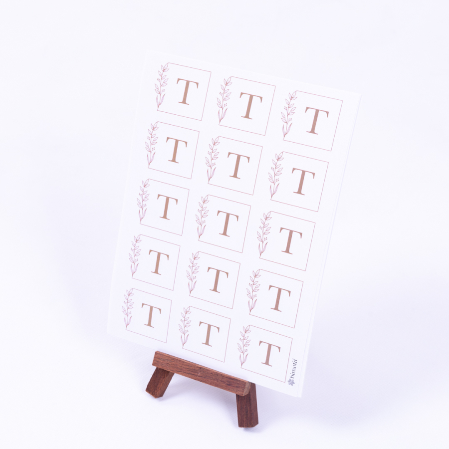 Wedding Alphabet Letter Set, Letter T, 3.5 cm / 30 pcs - 1