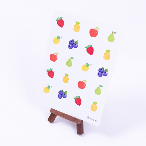 Colorful fruits, sticker set, A5 / 2 pages - Bimotif